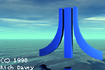 Fuji in the Water raytraced by Richard Davey in the summer of 1998